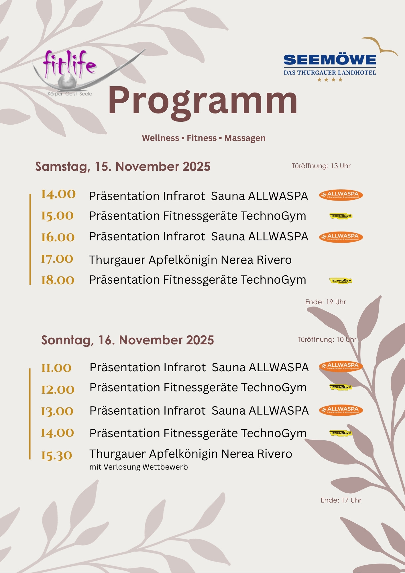 Programm Tage der offenen Tür